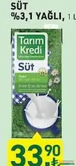 TARIM KREDİ SÜT %3,1 YAĞLI 1 L